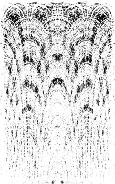 Grunge dikey olarak simetrik siyah beyaz doku. Tek renkli yıpranmış kaplama deseni. 