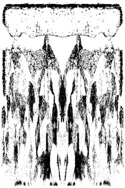 Grunge dikey olarak simetrik siyah beyaz doku. Tek renkli yıpranmış kaplama deseni. 