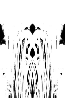 Grunge dikey olarak simetrik siyah beyaz doku. Tek renkli yıpranmış kaplama deseni. 