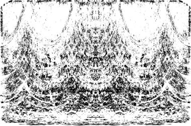 Grunge dikey olarak simetrik siyah beyaz doku. Tek renkli yıpranmış kaplama deseni. 