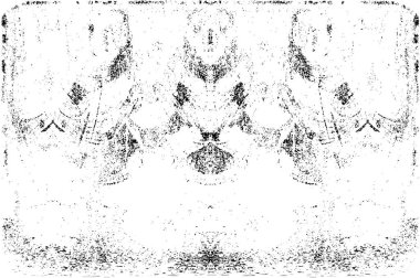 Grunge dikey olarak simetrik siyah beyaz doku. Tek renkli yıpranmış kaplama deseni. 