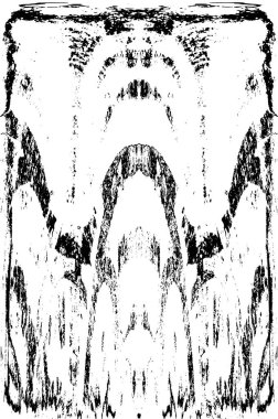 Grunge dikey olarak simetrik siyah beyaz doku. Tek renkli yıpranmış kaplama deseni. 
