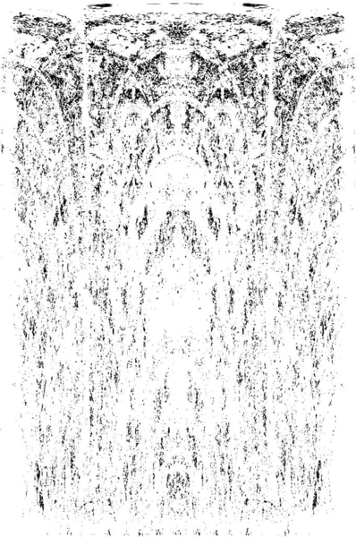 Grunge dikey olarak simetrik siyah beyaz doku. Tek renkli yıpranmış kaplama deseni. 