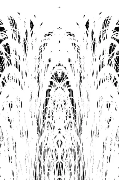 Grunge dikey olarak simetrik siyah beyaz doku. Tek renkli yıpranmış kaplama deseni. 