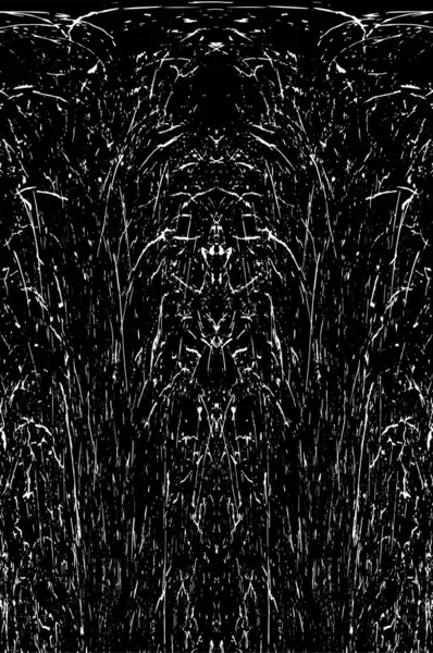 Grunge dikey olarak simetrik siyah beyaz doku. Tek renkli yıpranmış kaplama deseni. 