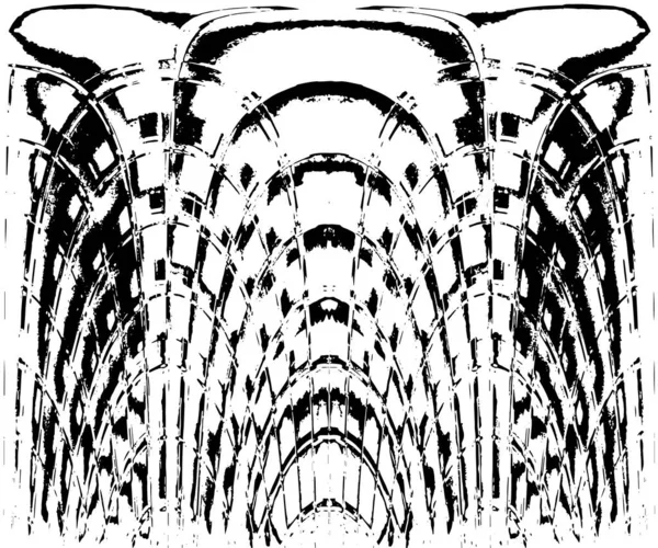 Grunge dikey olarak simetrik siyah beyaz doku. Tek renkli yıpranmış kaplama deseni. 