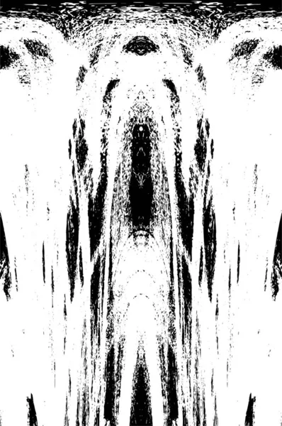 Grunge dikey olarak simetrik siyah beyaz doku. Tek renkli yıpranmış kaplama deseni. 