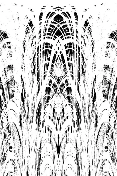 Grunge dikey olarak simetrik siyah beyaz doku. Tek renkli yıpranmış kaplama deseni. 