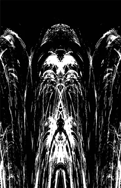 Grunge dikey olarak simetrik siyah beyaz doku. Tek renkli yıpranmış kaplama deseni. 