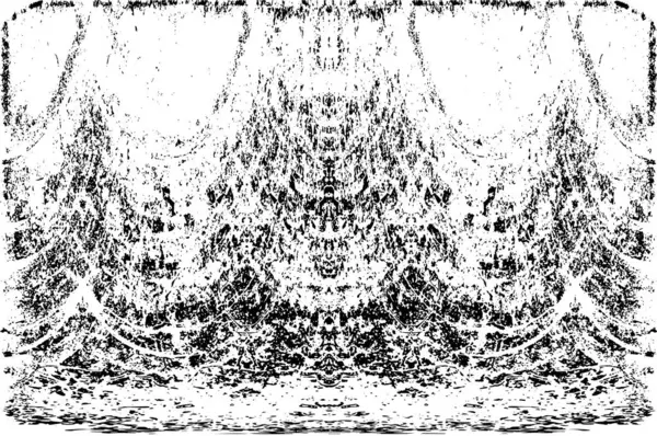 Grunge dikey olarak simetrik siyah beyaz doku. Tek renkli yıpranmış kaplama deseni. 