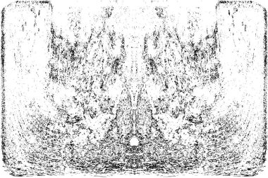 Grunge dikey olarak simetrik siyah beyaz doku. Tek renkli yıpranmış kaplama deseni. 