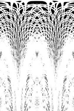 Grunge dikey olarak simetrik siyah beyaz doku. Tek renkli yıpranmış kaplama deseni. 