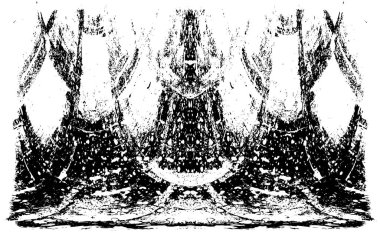 Grunge dikey olarak simetrik siyah beyaz doku. Tek renkli yıpranmış kaplama deseni. 