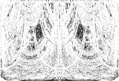 Grunge dikey olarak simetrik siyah beyaz doku. Tek renkli yıpranmış kaplama deseni. 