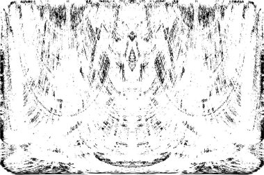 Grunge dikey olarak simetrik siyah beyaz doku. Tek renkli yıpranmış kaplama deseni. 