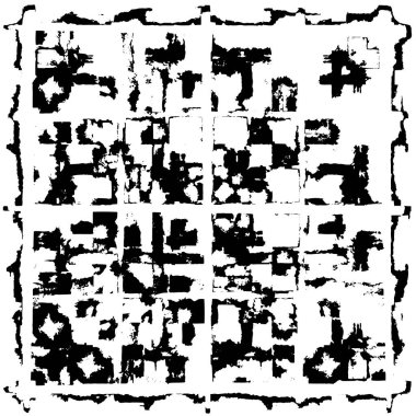 Farklı desenlere sahip soyut grunge arkaplanı, siyah ve beyaz 