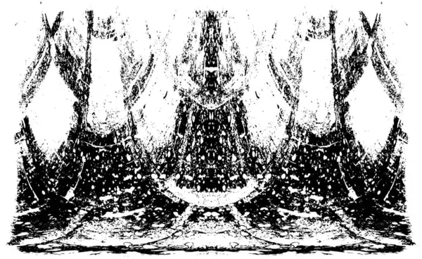 Grunge dikey olarak simetrik siyah beyaz doku. Tek renkli yıpranmış kaplama deseni. 