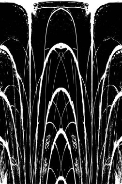 Grunge dikey olarak simetrik siyah beyaz doku. Tek renkli yıpranmış kaplama deseni. 