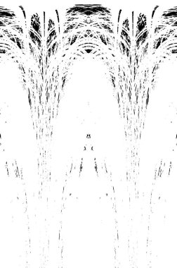 Grunge dikey olarak simetrik siyah beyaz doku. Tek renkli yıpranmış kaplama deseni. 