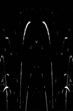 Grunge dikey olarak simetrik siyah beyaz doku. Tek renkli yıpranmış kaplama deseni. 