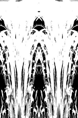 Grunge dikey olarak simetrik siyah beyaz doku. Tek renkli yıpranmış kaplama deseni. 