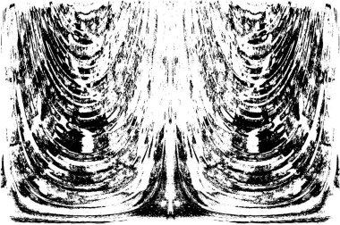 Grunge dikey olarak simetrik siyah beyaz doku. Tek renkli yıpranmış kaplama deseni. 