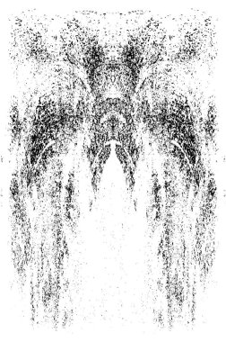 Grunge dikey olarak simetrik siyah beyaz doku. Tek renkli yıpranmış kaplama deseni. 