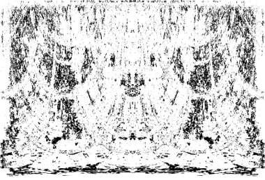 Grunge dikey olarak simetrik siyah beyaz doku. Tek renkli yıpranmış kaplama deseni. 