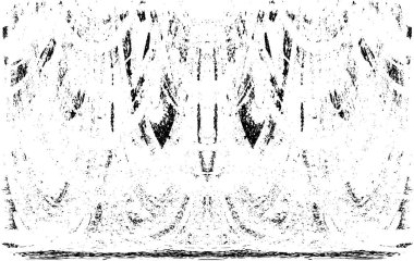 Grunge dikey olarak simetrik siyah beyaz doku. Tek renkli yıpranmış kaplama deseni. 