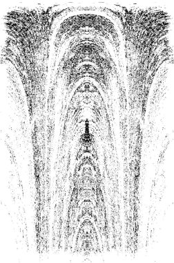 Grunge dikey olarak simetrik siyah beyaz doku. Tek renkli yıpranmış kaplama deseni. 