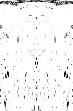 Grunge dikey olarak simetrik siyah beyaz doku. Tek renkli yıpranmış kaplama deseni. 