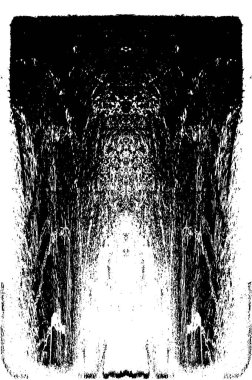 Grunge dikey olarak simetrik siyah beyaz doku. Tek renkli yıpranmış kaplama deseni. 