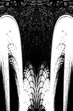 Grunge dikey olarak simetrik siyah beyaz doku. Tek renkli yıpranmış kaplama deseni. 