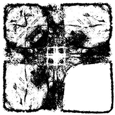 Siyah beyaz dokusunda sıkıntılı bir arka plan. soyut vektör illüstrasyonu.