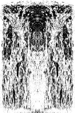 Grunge dikey olarak simetrik siyah beyaz doku. Tek renkli yıpranmış kaplama deseni. 