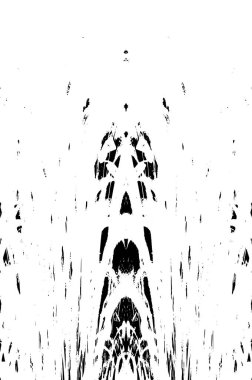 Grunge dikey olarak simetrik siyah beyaz doku. Tek renkli yıpranmış kaplama deseni. 