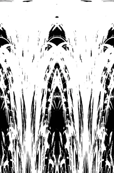 Grunge dikey olarak simetrik siyah beyaz doku. Tek renkli yıpranmış kaplama deseni. 