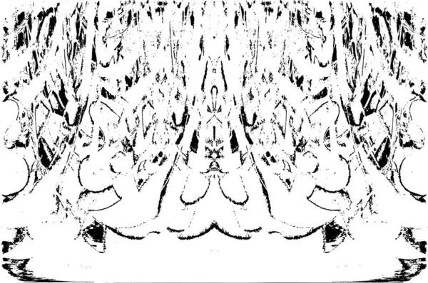 Grunge dikey olarak simetrik siyah beyaz doku. Tek renkli yıpranmış kaplama deseni. 