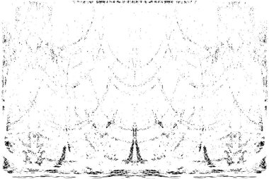 Grunge dikey olarak simetrik siyah beyaz doku. Tek renkli yıpranmış kaplama deseni. 