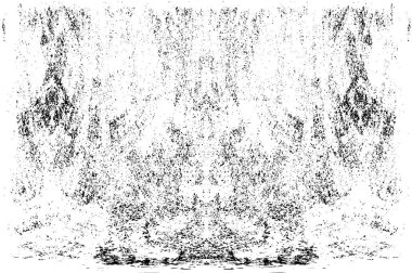 Grunge dikey olarak simetrik siyah beyaz doku. Tek renkli yıpranmış kaplama deseni. 