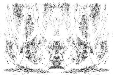 Grunge dikey olarak simetrik siyah beyaz doku. Tek renkli yıpranmış kaplama deseni. 