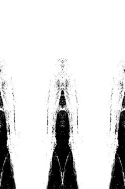 Grunge dikey olarak simetrik siyah beyaz doku. Tek renkli yıpranmış kaplama deseni. 