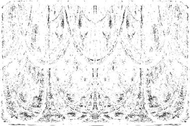 Grunge dikey olarak simetrik siyah beyaz doku. Tek renkli yıpranmış kaplama deseni. 