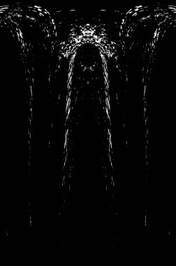 Grunge dikey olarak simetrik siyah beyaz doku. Tek renkli yıpranmış kaplama deseni. 