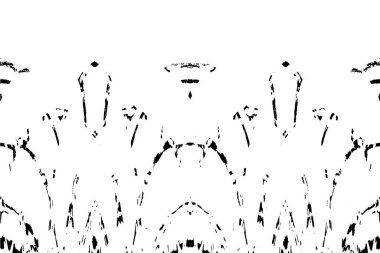 Grunge dikey olarak simetrik siyah beyaz doku. Tek renkli yıpranmış kaplama deseni. 