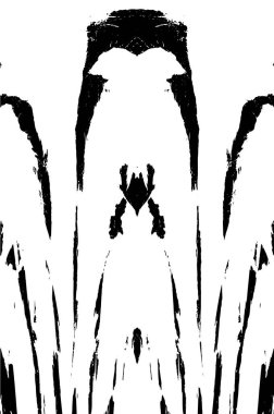 Grunge dikey olarak simetrik siyah beyaz doku. Tek renkli yıpranmış kaplama deseni. 