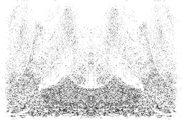 Grunge Verticalmente Simétrica Textura Blanco Negro Monocromo Patrón Superposición Resistido — Archivo Imágenes Vectoriales