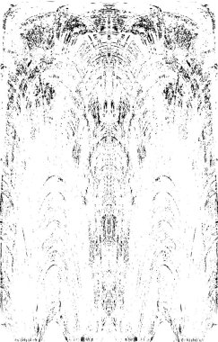 Grunge dikey olarak simetrik siyah beyaz doku. Tek renkli yıpranmış kaplama deseni. 