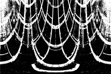 Çizik ve çatlaklarla dolu siyah beyaz bir arka plan. vektör dokusu. 