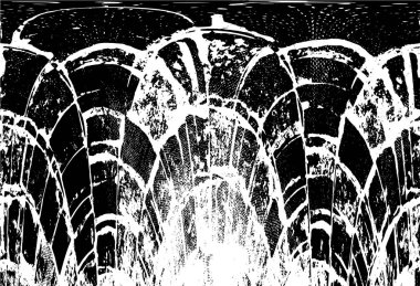 Çizik ve çatlaklarla dolu siyah beyaz bir arka plan. vektör dokusu. 